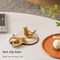 2 Pieces Small Birds Statues Home Decor Modern Style Birds Decorative Ornaments for Living Room, Bedroom, Office Desktop, Cabinets (Gold Birds)